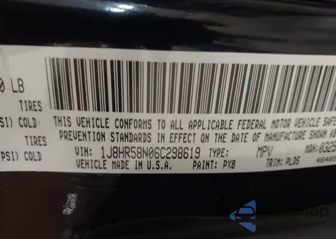 2006 Jeep Grand Cherokee Limited from USA, damaged, VIN 1J8HR58N06C298619